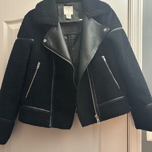 Women's Black Shearling Jacket size small